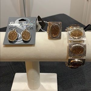 NWT Seasons Jewelry 3 pc. set silver toned